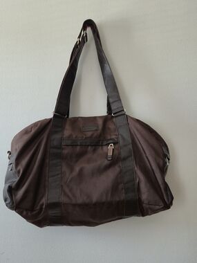Rudsak Brown Leather Nylon Weekender Duffel Bag, Unisex